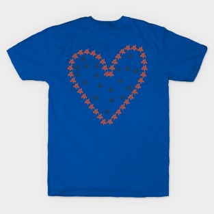 Whimsical Stars Heart Patriotic July 4th T-Shirt